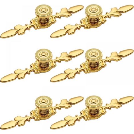 Goldene Möbelgriffe, 6er-Set, Möbelgriffe, Türgriffe, Küchentürgriffe, Vintage-Möbelgriffe