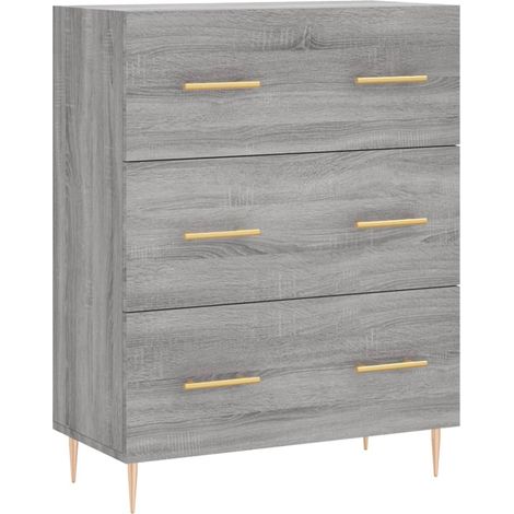 Aparador buffet cómoda armario unidad de almacenamiento organizador cocina salón salón Sonoma 69,5 x 34 x 90 cm madera contrachapada gris 020036489 (1/5)
