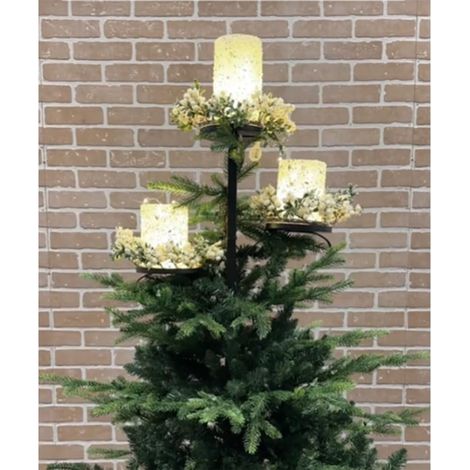 Arbre De Noël Sommet - Porte-Bougie À 3 Niveaux - Décoration Intérieure Pour Fêtes - 1 Pièce (1/4)