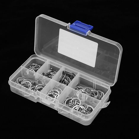120-teiliges Sortiment an Edelstahl-Sicherungsringen (9 mm – 14 mm) mit Box (1/5)