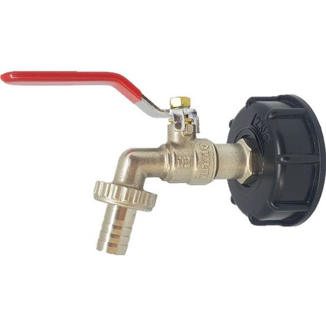 1 / 2 robinet en métal 16mm avec couvercle de réservoir IBC à filetage épais s60, adaptateur de connexion de robinet de jardin à robinet à boisseau sphérique (1/5)