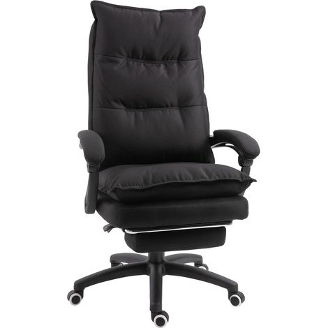 Massage burostuhl mit einziehbarer fustutze ergonomischer schreibtischstuhl hohenverstellbar schwarz 202104782 202104782 (1/5)