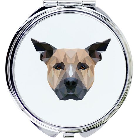 Staffordshire Bull Terrier, Staffik, Staffi - uno specchio con una foto e una scritta geometrica di Art-Dog (1/3)
