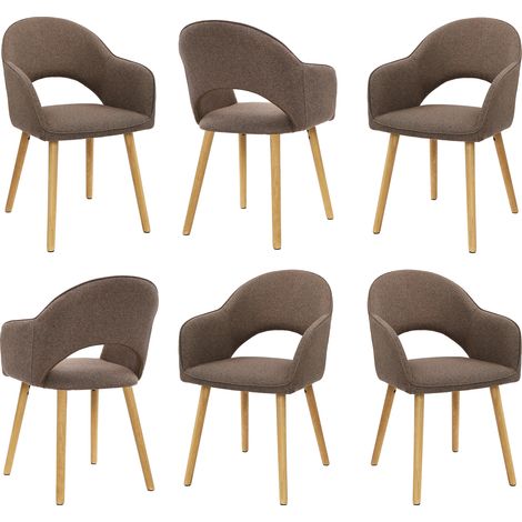 Bon Furni Chaises 360° Pivotantes Chenille Orange, Lot de 2 (1/5)