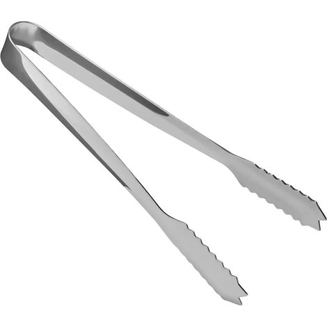 Pince à Glaçons en Acier Inoxydable 18 cm Légère et Robuste pour Bar et Gastronomie Professionnelle, Facile à Nettoyer, Idéale pour Servir Glace et Fruits