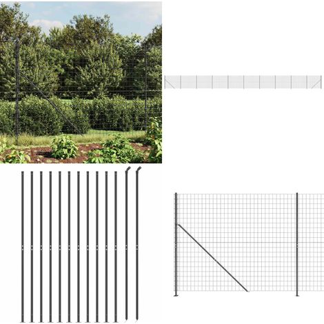 Recinzione Metallica con Flangia Antracite 1,4x25 m - Recinzione da giardino - Recinzione con flangia
