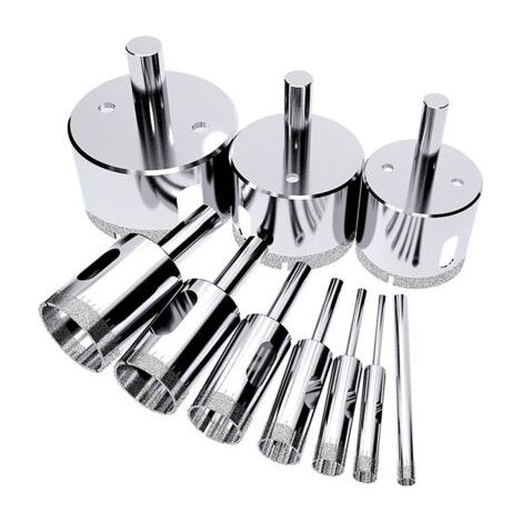 10-teiliges Lochsägen-Set, Fliesenlochschneider, Diamantsäge (Lösungsmittelwerkzeuge für Glas, Porzellan, Keramik, Granitstein) 6-50mm (1/5)