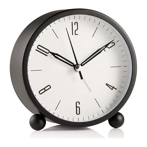Runder Wecker ohne Ticken, mit Batterie- und Lichtfunktion, superleiser Wecker, schlichtes, elegantes Design für Büro/Schlafzimmer (1/3)