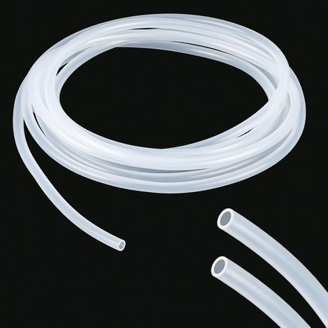 Tuyau en silicone flexible de 4 m de long - Convient à un usage alimentaire - Diamètre intérieur : 5 mm - Diamètre extérieur : 7 mm - Tuyau en silicone transparent - Pour transfert de pompe (1/5)