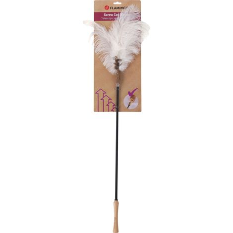 Jouet pour Chat Canne à pêche avec Bois matatabi Plumes Clochette Longueur réglable 61-186 cm (1/3)