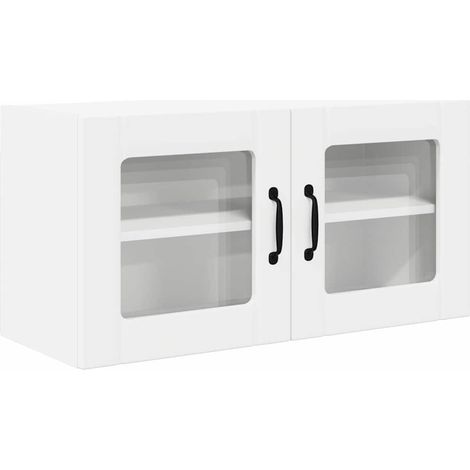 Maison Exclusive - Mobile in vetro da parete PORTO Bianco 80 x 31 x 40 cm