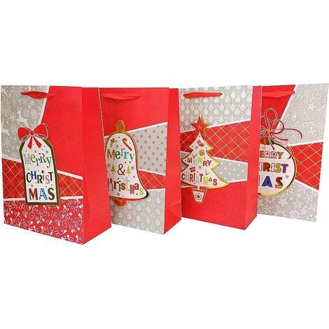Sacchetto regalo natalizio 32x26x10cm MIX