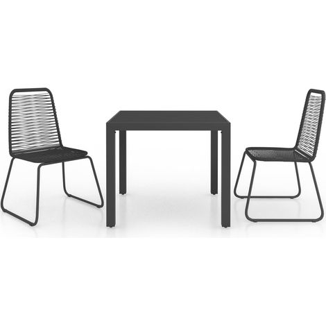 Maison Exclusive - Set da Pranzo da Giardino 3 pz in Rattan PVC Nero