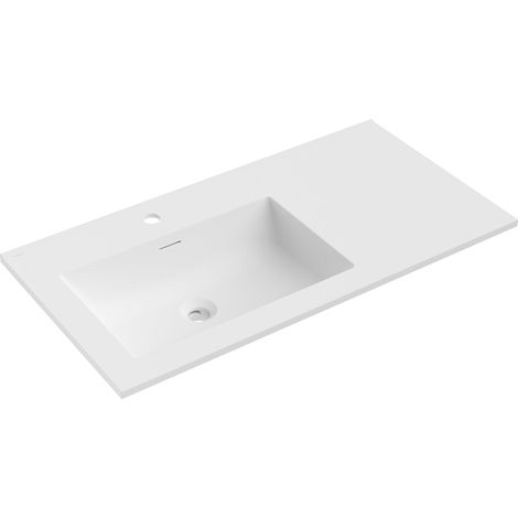 Mexen Otis lavabo empotrado en encimera izquierda 91 x 46,5 cm, blanco mate - 25189001L (1/3)