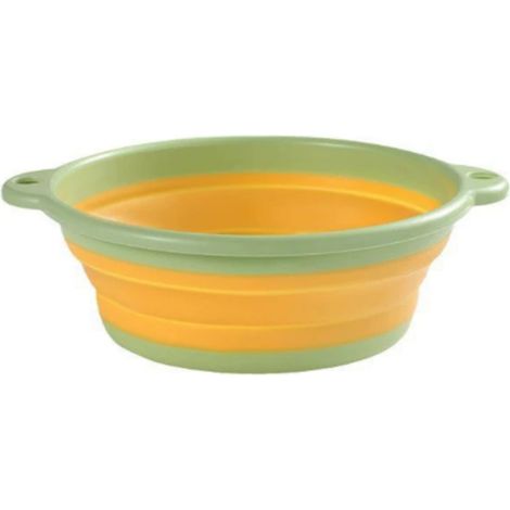 Bassine pour bébé, bassine pliable portable, bassine à laver les vêtements et les légumes en plastique vert (1/5)