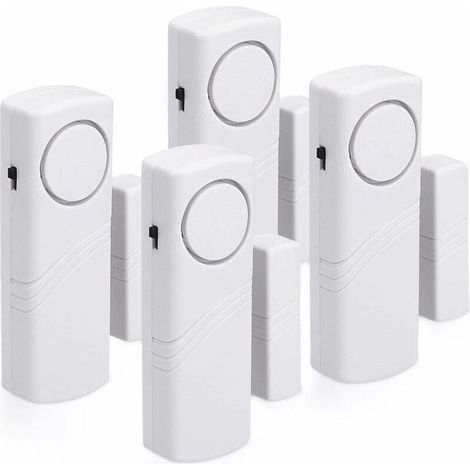 Set of 4 door and window alarms – Home security – Magnetic operation – 120 dB volume – Tool-free installation (1/5)