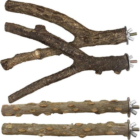 4-teiliges Vogelstangen-Set aus Holz – Hängespielzeug für Wellensittiche, Sittiche und kleine Vögel (1/5)