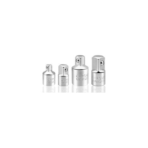 FLITI Cr-V Socket Adapters, 4 Pieces, 1/2" 3/8" 1/4" Stainless Steel, Auto Repair (1/5)
