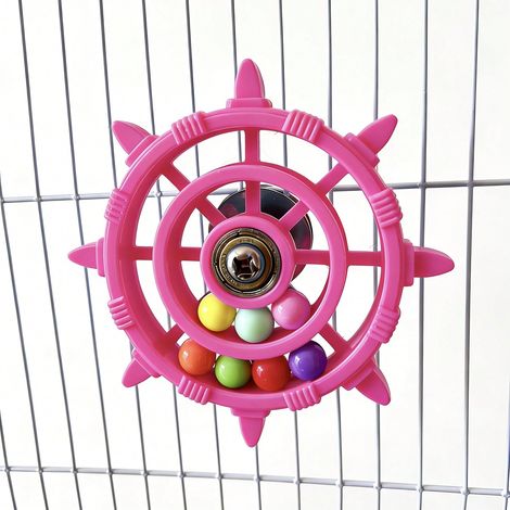 Tourbillon à perles colorées pour perroquet « gouvernail » : pour la réduction du stress et le divertissement autonome, adapté aux perruches et conures, décoration pour cage d'oiseaux (1/4)