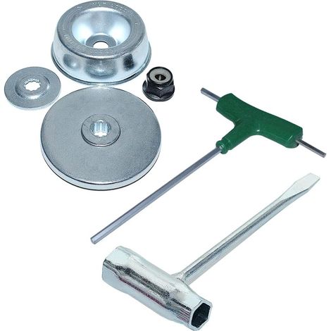 Kit de maintenance avec adaptateur de lame compatible avec STIHL FS55 FS80 FS85 FS90 FS100 FS110 FS120 FS130 FS200 FS250 Débroussailleuse avec clé (1/5)