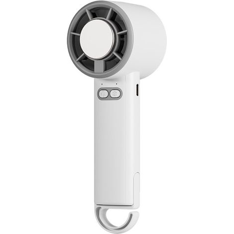 Ventilateur portable 3-en-1 à semi-conducteurs, sans balais, flux d'air turbo, pliable avec mousqueton, silencieux et compact pour camping, festival et activités extérieures (1/5)