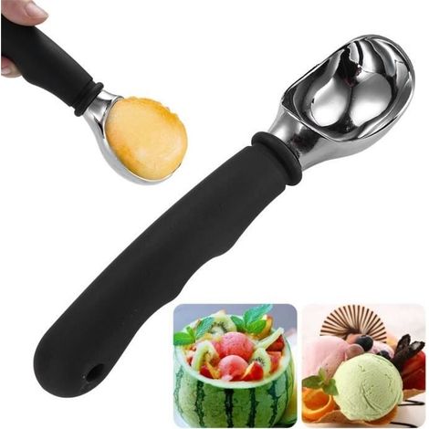 Paletta per gelato – Antiscivolo – Lega di zinco – Nera – 18,5 cm – Multifunzionale (1/4)