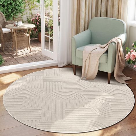 Tapis de Salon Rond 200 cm, Moelleux Tapis Chambre Antidérapant Lavable en Machine, Ne Perd Pas Ses Poils, Extra Epais Moquette Chambre pour Interieur, Salon, Salle à Manger (1/5)