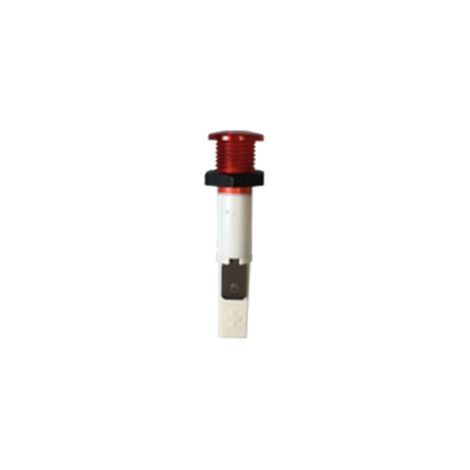 VOYANT FILAMENT Ø10 mm, à visser, ROUGE 220V, Racc Lang 6,35 mm / 090 384
