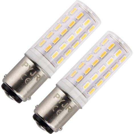 B15 Ampoule LED, 5W AC 220V, PYJR Ba15d Sbc Double Culot à baillonnette, 45W Lampe Halogène équivalent, Blanc Chaud 3000K, Pour Réfrigérateur/Machine à Coudre/Lampe de Table. (Lot de 2) (1/5)