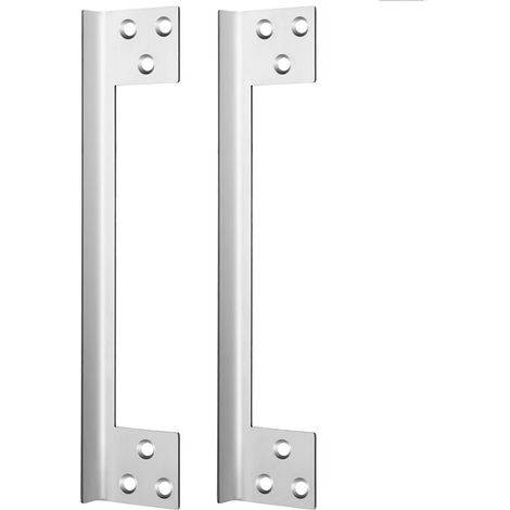 Lot de 2 plaques de protection pour loquet de porte, angle d'ouverture vers l'extérieur, cache de sécurité en forme de L, 28 cm (11 (1/5)
