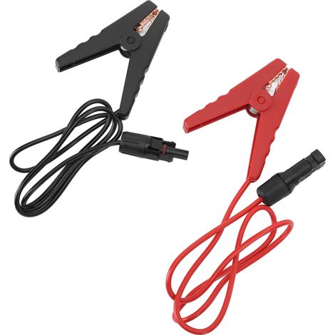 Lot de 2 pinces pour batterie solaire, câble d'extension à déconnexion rapide 12AWG, connecteur de chargeur de batterie pour panneau solaire, automobile et moto. (1/5)