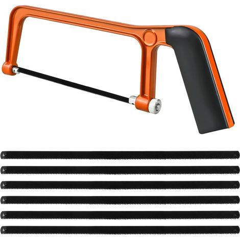 Petite scie à métaux,à main,mini scie à main,pour métal,bois,plastique,avec 6 lames interchangeables (1/5)