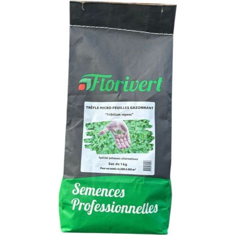 Trèfle micro-feuille gazonnant, résistant sécheresse, 1 kg, 200-350 m² - Florivert 1206296