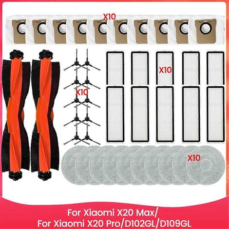 42 Teile, kompatibel mit den Staubsaugern X20 Max/X20 Pro/D102GL/D109GL: Hauptbürste, HEPA-Filter, Reinigungstuch und Staubbeutel. (1/5)