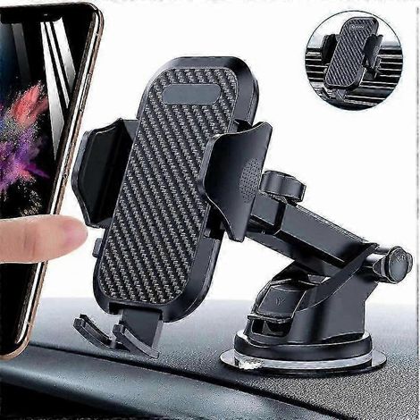Support de téléphone de voiture 3 en 1 avec ventouse et fixation pour grille d'aération (1/5)