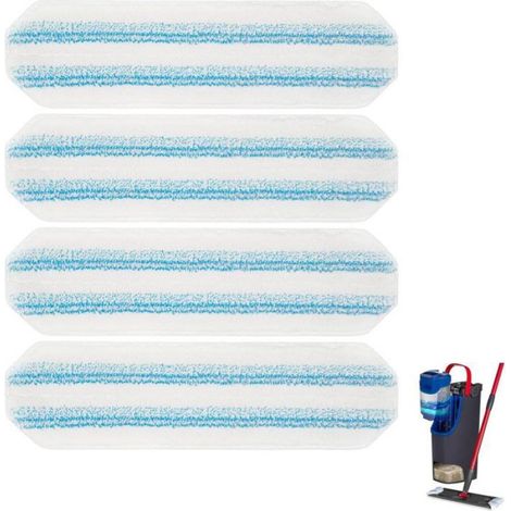 Lingette Microfibre - Balai Plat - Lavable Réutilisable - Pour Sols Bois Carrelage Marbre - 4 Pièces (1/5)