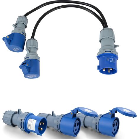 CEE-Adapter, 32-A-Campingstecker-Adapter  Wohnmobilstecker, bidirektionale Verbindung, IP44-Netzteil, für Camping, Wohnwagen und Boote (1/5)