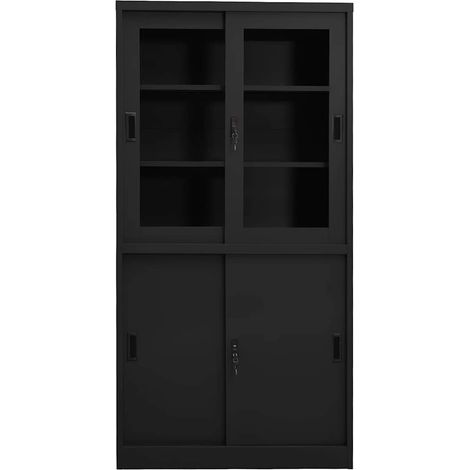 Maison Exclusive - Armadio Ufficio Anta Scorrevole Antracite 90x40x180 cm Acciaio