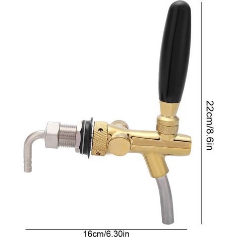 Grifo de cerveza ajustable G5/8, cromado en cobre dorado, para bares y uso doméstico, resistente a la corrosión y fácil de instalar. (1/5)