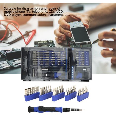 Kit de tournevis multifonctionnel 56 en 1 pour la réparation de téléphones portables, lunettes et autres appareils. (1/5)