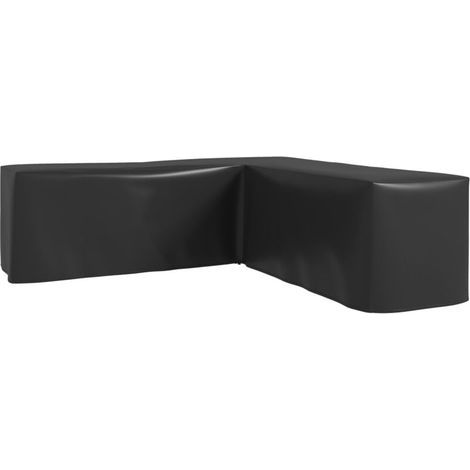 Housse de coussin Housse de Protection Étanche Salon de Jardin d'angle 420D Oxford Bâche Extérieur Imperméable anti-UV 250L x 250l x 79H cm, Noir (1/4)
