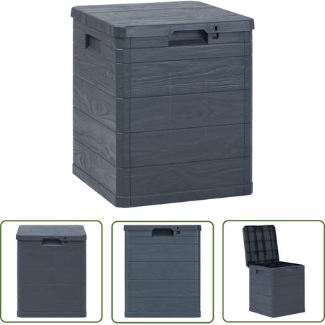 The Living Store Boîte de rangement de jardin 90 L Anthracite - Boîte De Rangement Jardin - Coffre De Jardin - Rangement Exterieur - Rangement Intérieur - Boîte Outil (1/5)