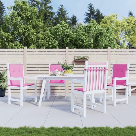 Coussins de chaise à dossier bas lot de 4 rose tissu (1/5)