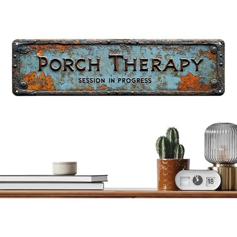 Panneau de Porche Extérieur 40 x 10 cm Aluminium Rétro Rouillé Étanche Panneaux De Porche Et Décoration D'Extérieur Pour Cour Jardin Terrasse Maison Entrée Porte Salon Pendaison De (1/5)