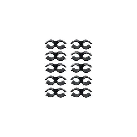 Lot de 10 Colliers de Serrage Plastique PVC, Collier Serrage Tuyau Doubles pour étagère, Connecteur de Chaîne, Panneaux de Clôture, Accessoires de Fixation, Noir