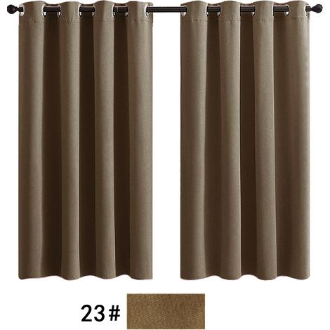Rideau occultant pour salon, rideau isolant thermique, rideau à œillets, convient pour porte-fenêtre (2 pièces, 107 x 213 cm)