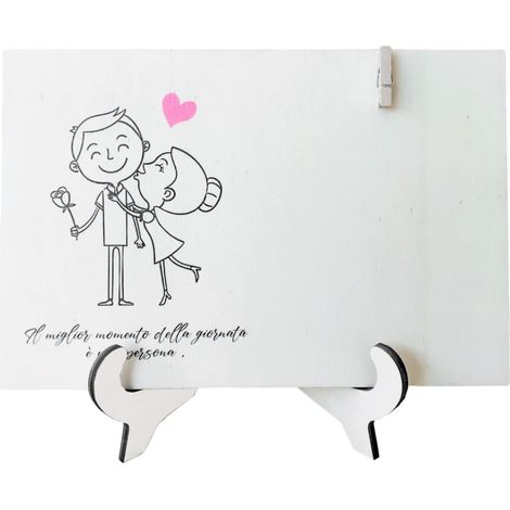Cadre photo mural ou table, porte-photo avec pince à linge et dédicace spéciale amour amitié, décoration murale avec clips, idée cadeau Saint Valentin Noël (1/5)