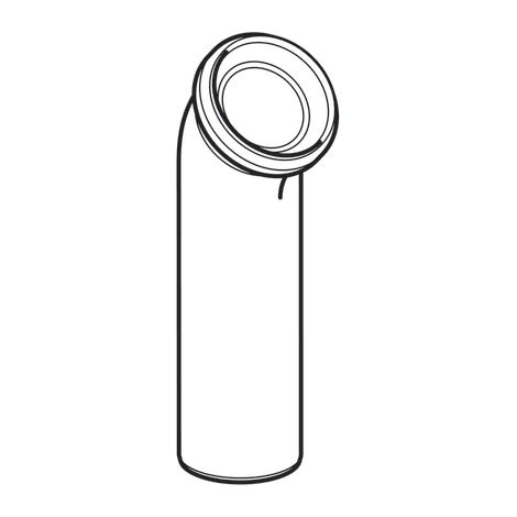 Coude de sortie WC en PP, horizontal, 45 degrés, d 110 mm, 152611 (1/3)