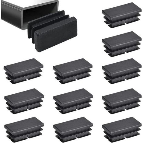 12 pezzi Tappi terminali a lamelle per tubi rettangolari, per tubi metallici, divani, sedie, tappi per gambe di sedie (40x20 mm) (1/5)