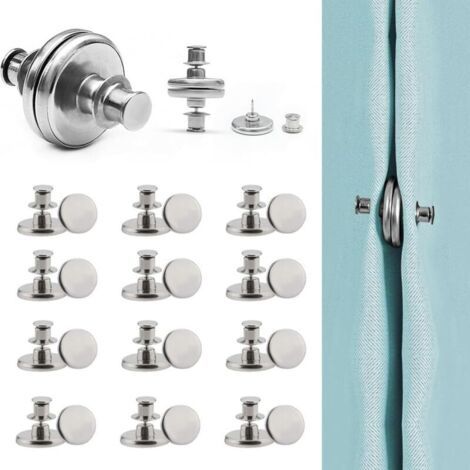 Packung mit 24 magnetischen Clip-On-Vorhangmagneten - Leistungsstarke, werkzeuglos anzubringende magnetische Vorhangmagnete (rund, 20 mm)